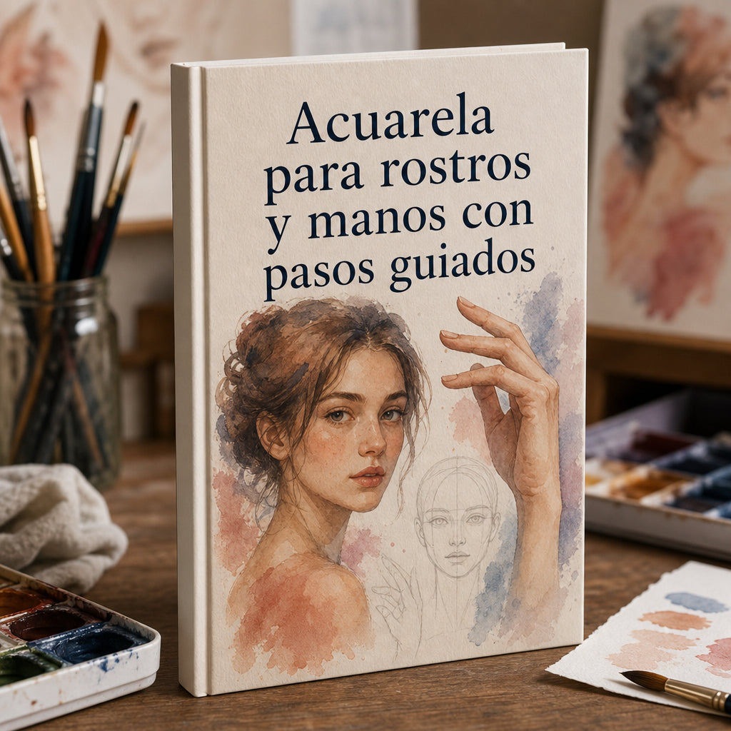 Acuarela para rostros y manos con pasos guiados