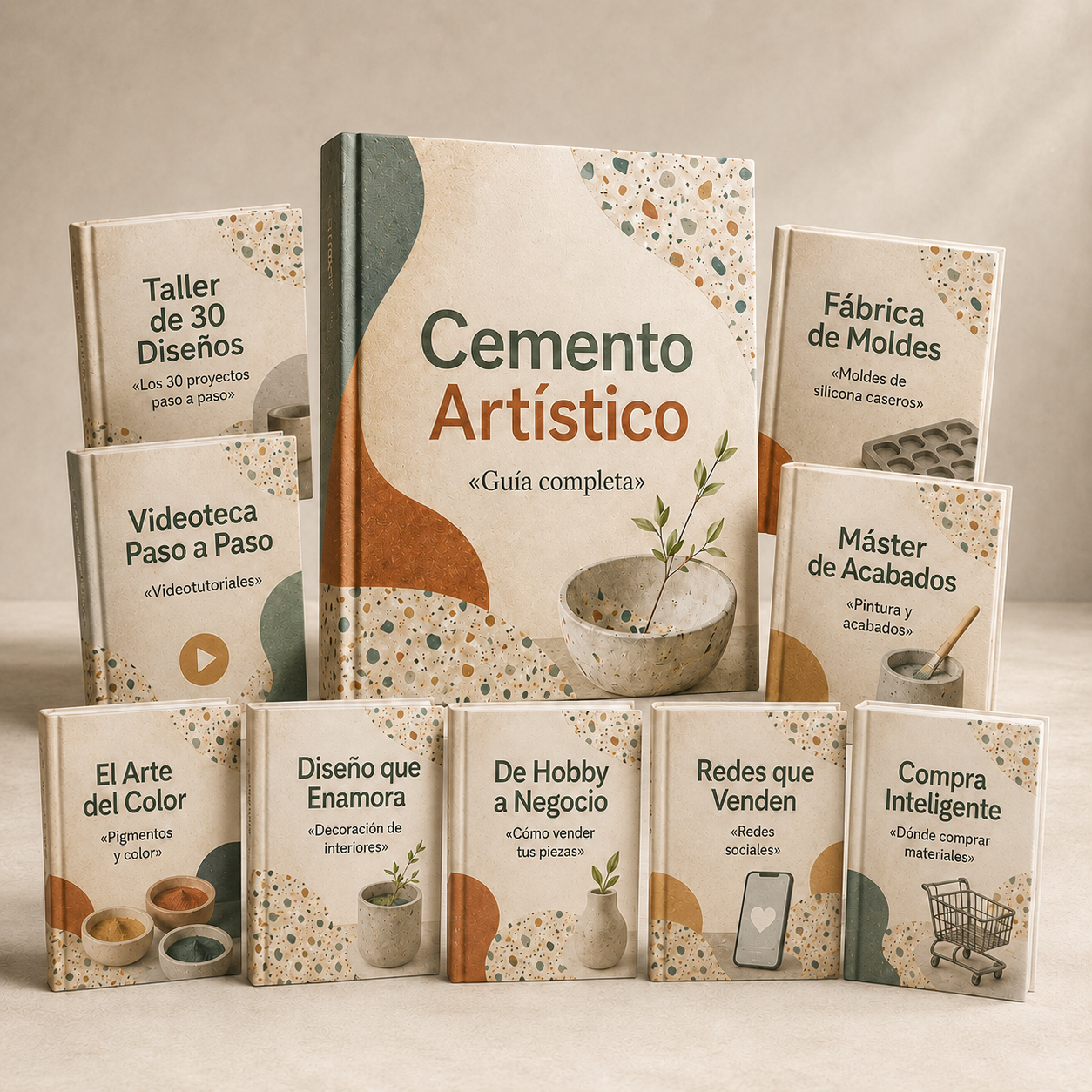 Cemento Artístico: Crea y Vende Piezas de Decoración desde Cero + 8 BONOS