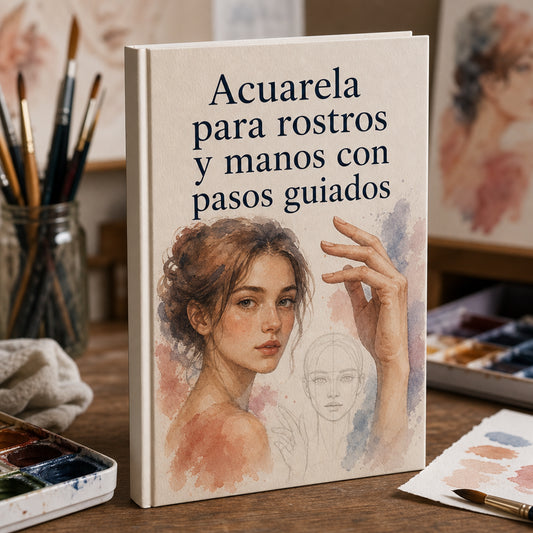 Acuarela para rostros y manos con pasos guiados
